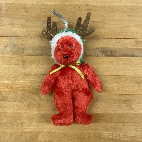 Ty Jingle 2002 Holiday Teddy the red bear beanie bear handmade - Picture 1 of 5